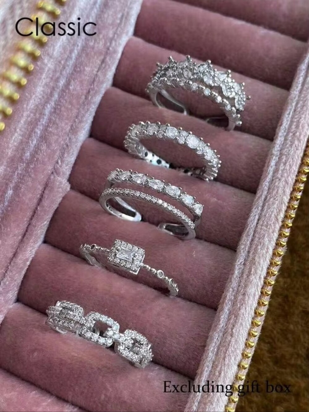 Classic Silver Cubic Zirconia Stackable Ring Set